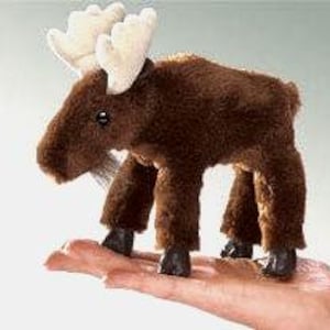 Folkmanis Mini Moose Finger Puppet 2719 Rare New