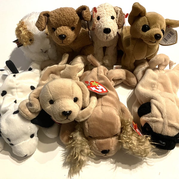 TY Beanie Baby - Choose from Puppy Dogs Assortment Shown (1997 -Retired) MINT