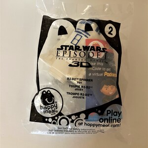 Vintage Mcdonalds Star Wars Episode 1 3D R2-D2 Spinner Toy #2 Happy Meal 2012 NEW