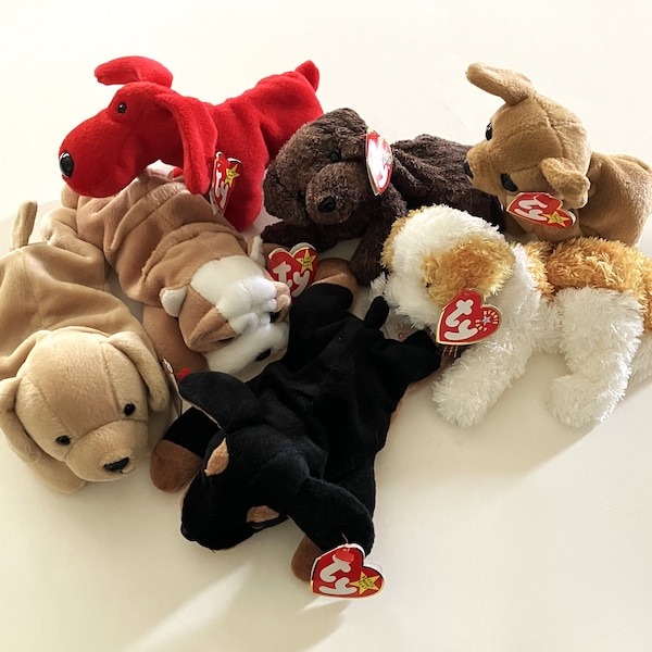 TY Beanie Baby - Choose from Puppy Dogs AssortmentB Shown (1997 -Retired) MINT