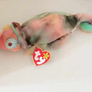 Vintage TY Beanie Baby "Rainbow"  Chameleon 1997 -Rare