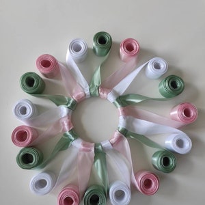 Round of satin wedding ribbons