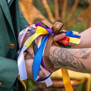 Rubans rituel des mains liées cérémonie Laïque