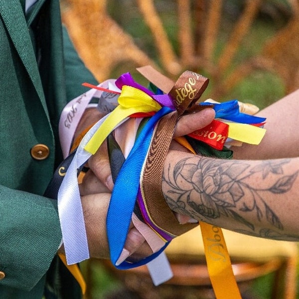 Rubans rituel des mains liées cérémonie Laïque