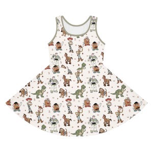 Toy Story Disney Dress Youth Dress Kids Dress Buzz and Woody Dress Pink Girl Dress Gift for Kids Theme Park Dress Princess Girls Outfit