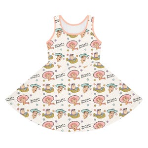 Toy Story Disney Dress Youth Dress Kids Dress Buzz and Woody Dress Pink Girl Dress Gift for Kids Theme Park Dress Princess Girls Outfit