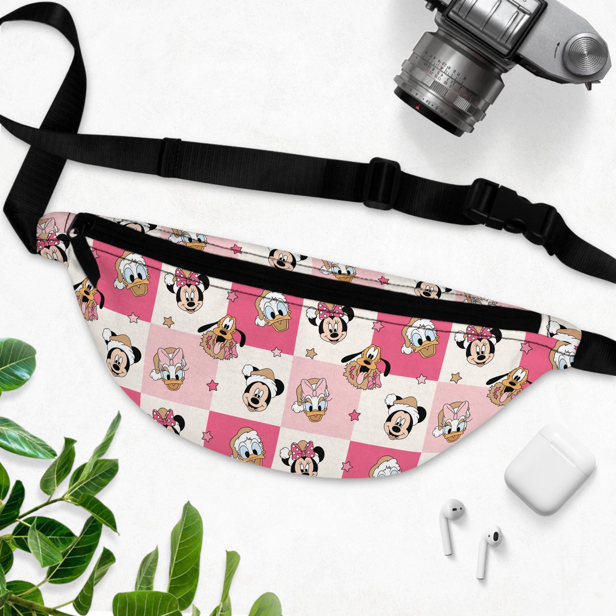 Christmas Mickey and Friends Fanny Pack Disney Crossbody Large  Disney Christmas Fanny Pack / Belt Bag main image 0