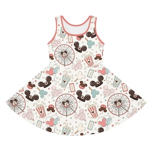 Disney Trip Disney Treats Dress Youth Dress Kids Dress Disney Snacks Dress Dress Gift for Kids Theme Park Dress Christmas Girls Outfit