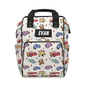 Cars Backpack Diaper Bag Cars Diaper Bag Boy Diaper Bag Baby Shower Gift Car Nappy Bag Custom Diaper Bag Personalized Name Baby Backpack