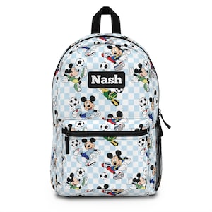 Mickey Soccer Backpack Kids Backpack Back to School Bag Disney Backpack Disney Bag for Boys Travel Bag Disney Bound Sport Toddler Backpack