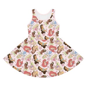 Princess Disney Dress Youth Dress Kids Dress Disney Princess Dress Pink Girl Dress Gift for Kids Theme Park Dress Princess Girls Outfit