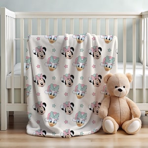 Christmas Minnie and Daisy Personalized Blanket Disney Plush Blanket Kids Throw Blanket Girl Disney Home Decor Custom Name Blanket Fall Gift