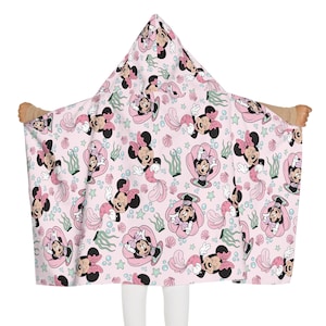 Minnie Disney Kids Hooded Towel Beach Towel Fun Bath Towel Hooded Towel for Kids Beach Towel Gift Birthday Gift Toddler Towel Kids Towel