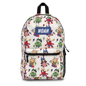 Sac à dos super-héros Bluey and Bingo Sac à dos pour enfants Sac de rentrée scolaire Sac à dos Disney pour garçon Sac de voyage Sac à dos Disney lié pour tout-petit