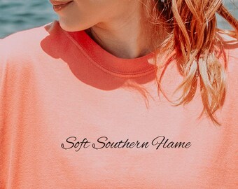 Camiseta de inspiración sureña Comfort Colors, camiseta "Soft Southern Flame", regalo para ella, regalo para una amiga