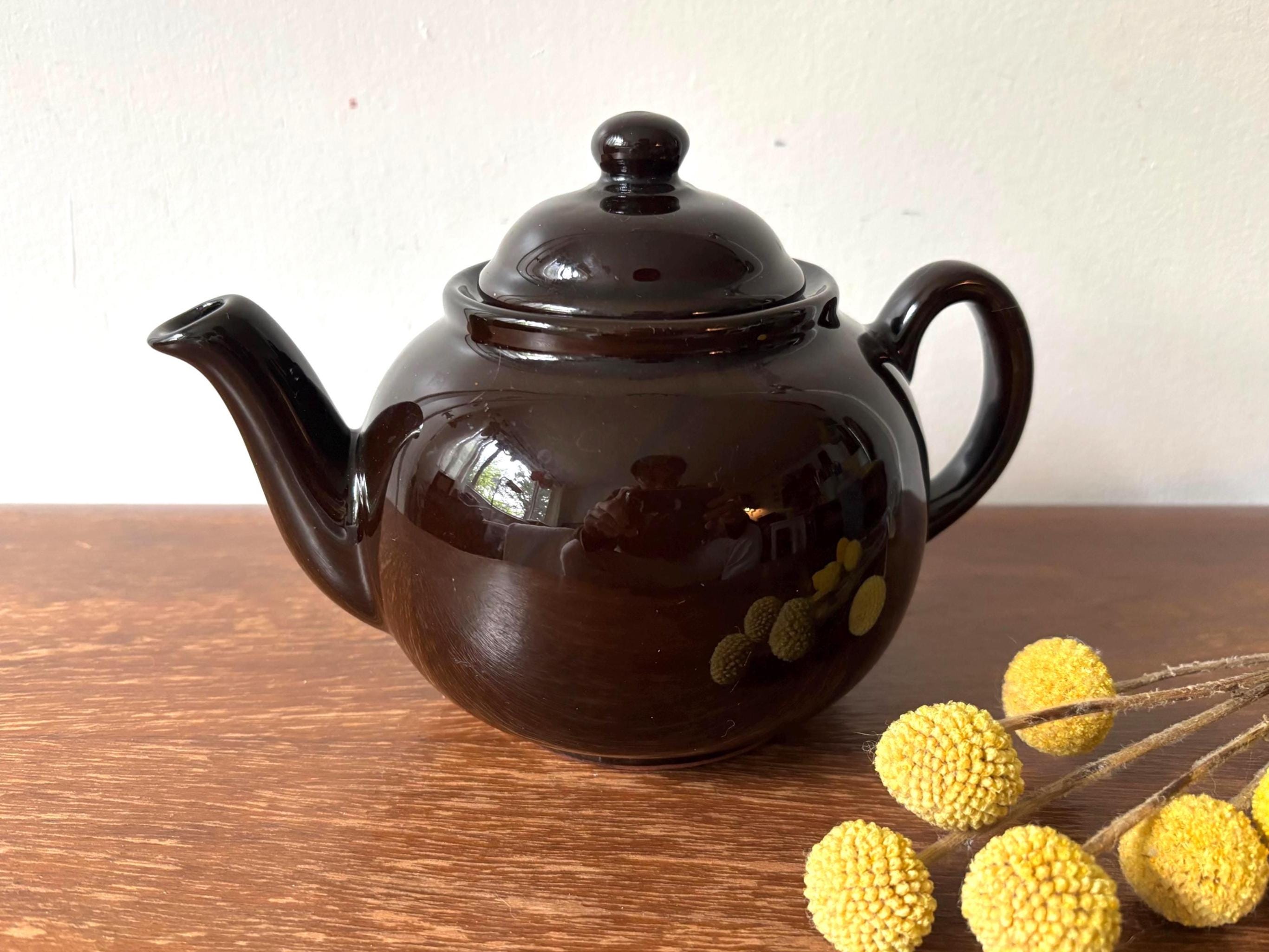 Vintage Cauldon Brown Betty Teapot | Made in England | MCM Classic