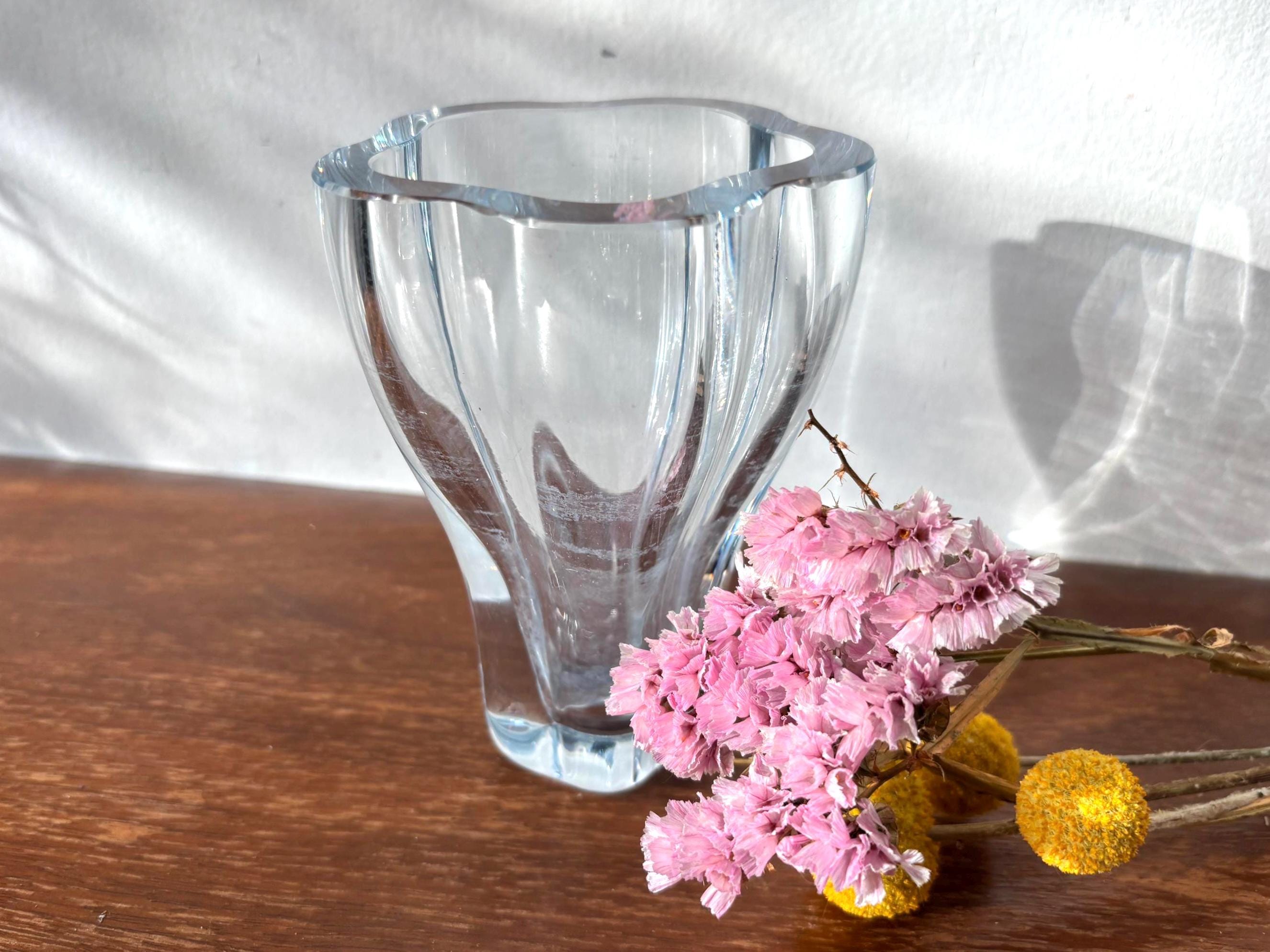 Vintage Rare Strombergshyttan Crystal Thick Glass Vase B1266