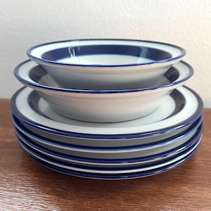 Vintage IDG Japan Blue Checkered Fruit Dessert Bowl | Blue