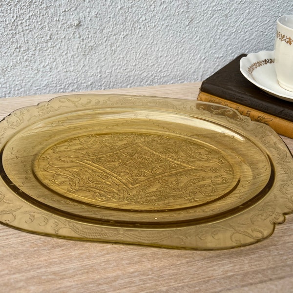 Amber Glass Plates Etsy