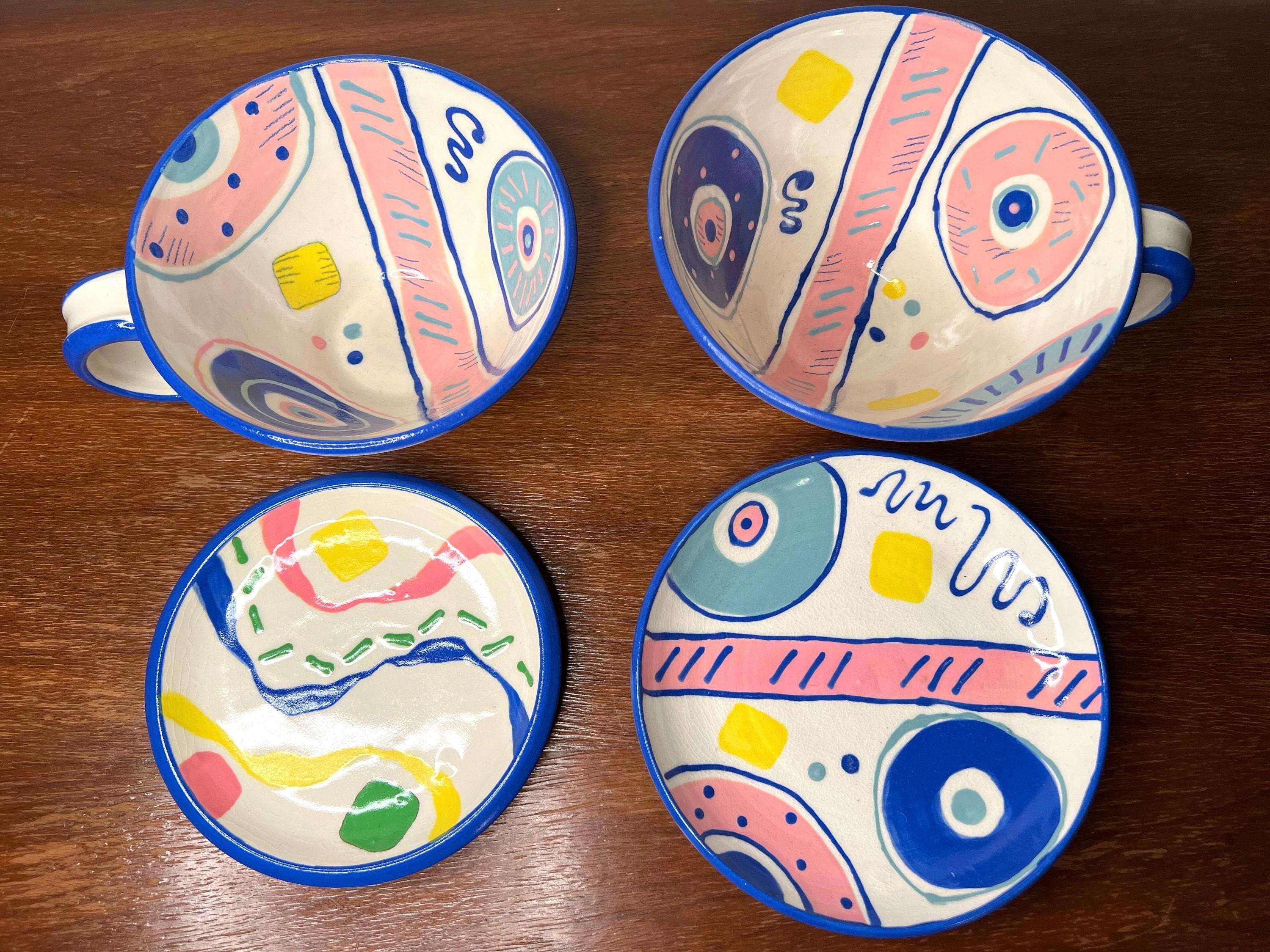 Vintage 80s Elisa Kietzer Studio Pottery Ceramic Large
