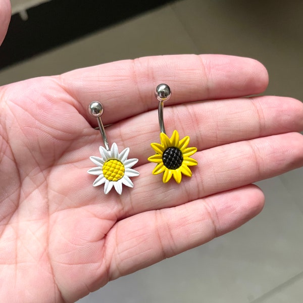 Sunflower Belly Ring Etsy