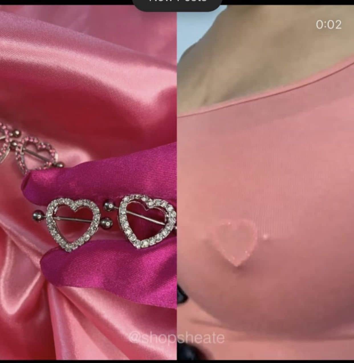 2pcs Luxury Heart Double Layer Rhinestone Sexy Piercing Nipple Etsy UK