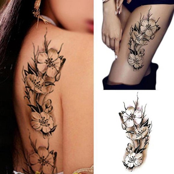 1 Piece Plum Tattoo Sticker Waterproof Lasting Sexy Lady Arm Thigh | SHEIN