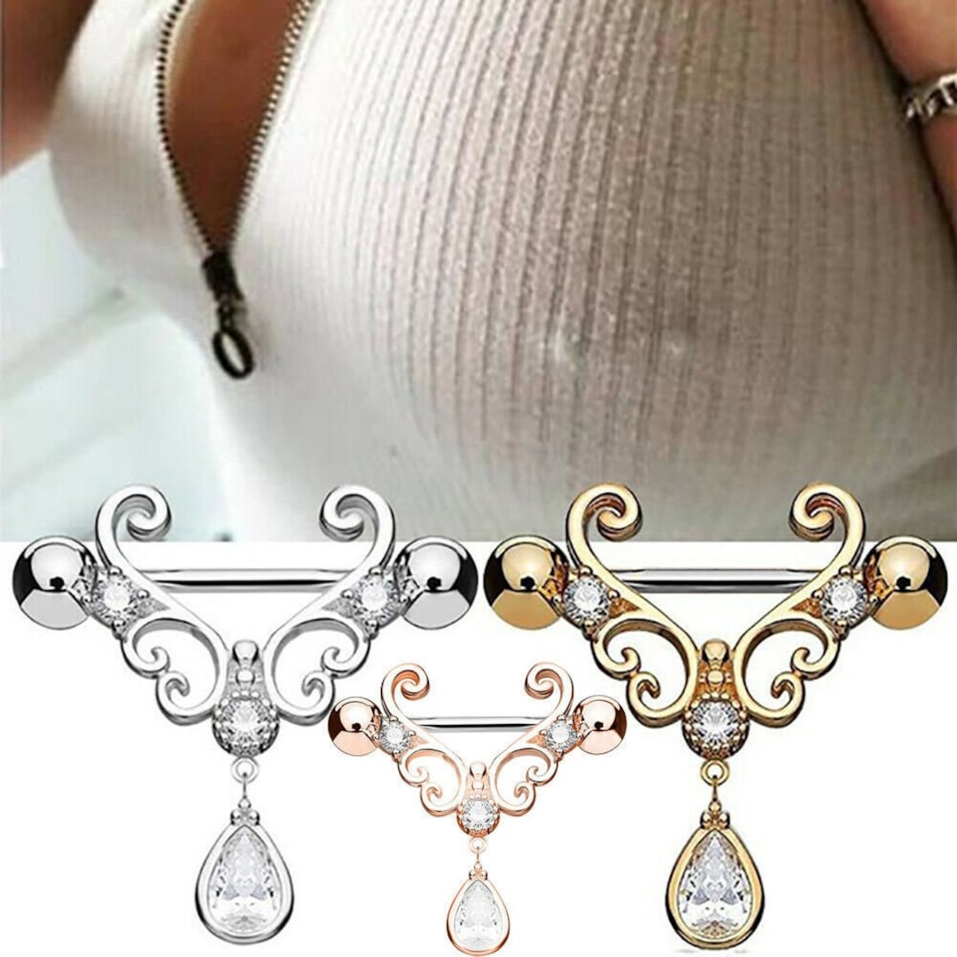 2 Piece Sets Pretty Sexy Nipple Jewelry Nipple Barbell Dangle Etsy