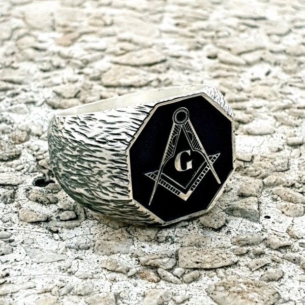 Mens Masonic Ring Etsy