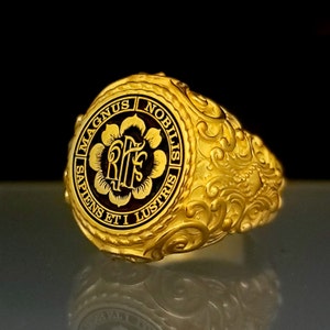Custom Made Family Coat of Arms Signet Ring, Personalized Coat of Arms Ring, Personalized Ring, Letter Signet Ring
