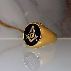 Custom Sterling Silver Masonic Ring: Freemason Symbol Jewelry