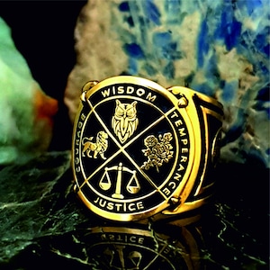 St Benedict Medal Cross Ring, 10K - 14K - 18K Gold, Religious Jewelry, St Benedict Ring, Saint Benedict Signet Ring, Cross Exorcism Ring