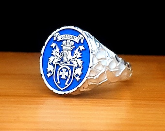 Anillo de sello grabado personalizado, anillo de cresta familiar de joyería personalizada de 24 quilates, anillos de dama de honor vintage de oro grueso y delicado.