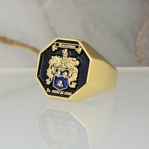 Family Crest Rings,Coat of Arms Ring, Custom Signet Ring, Crest Ring, Family Crest Signet Ring ,Christmas Gift
