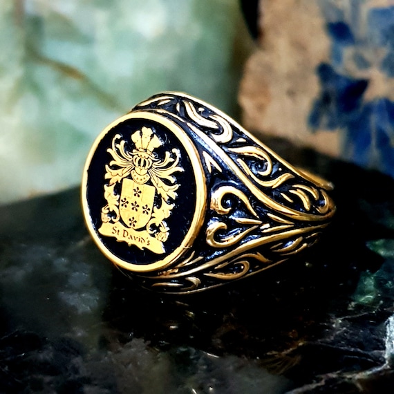 Victorian Signet Ring Family Crest Vintage Family Rings Antique