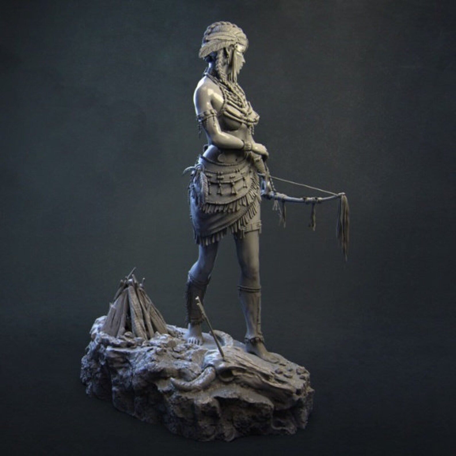 3d Native American Woman Model 3d Stl File for 3d Printer - Etsy