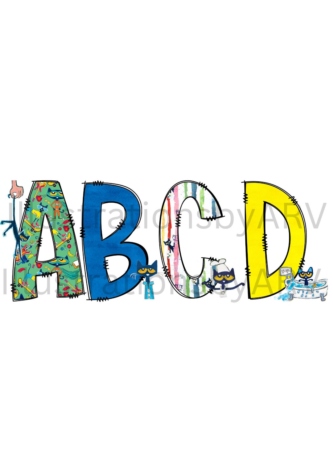 Pete the Cat Alphabet Etsy