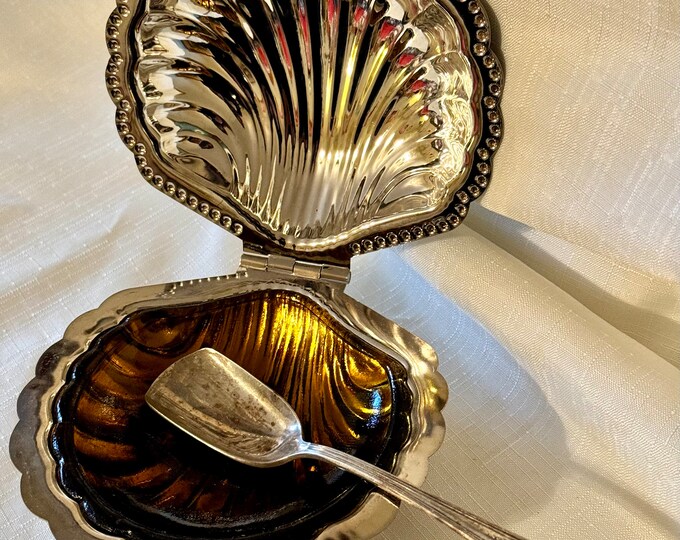 Leonnard Shell Leonard Silver Plate Clam Shell Caviar/butter Dish - Etsy