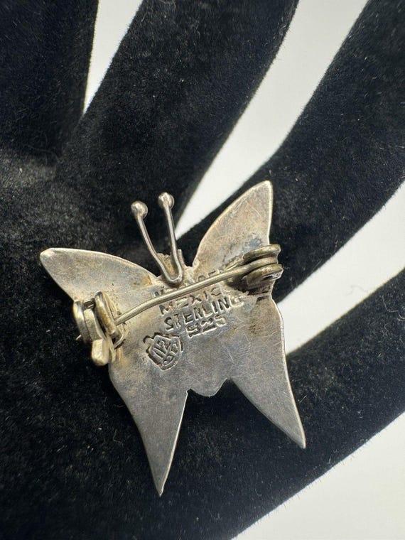 Pair of Vintage 1950/60s Brooch Pins EGC Cuernavaca Sterling Silver 925 Signed View 4