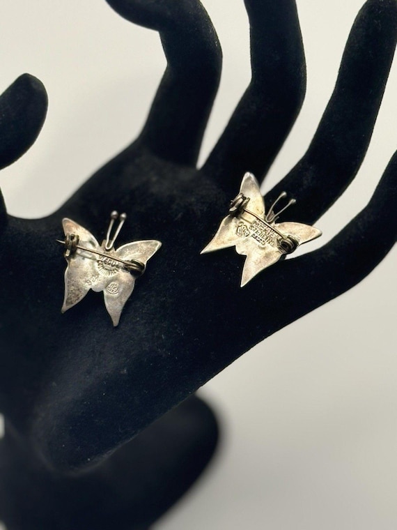 Pair of Vintage 1950/60s Brooch Pins EGC Cuernavaca Sterling Silver 925 Signed View 2