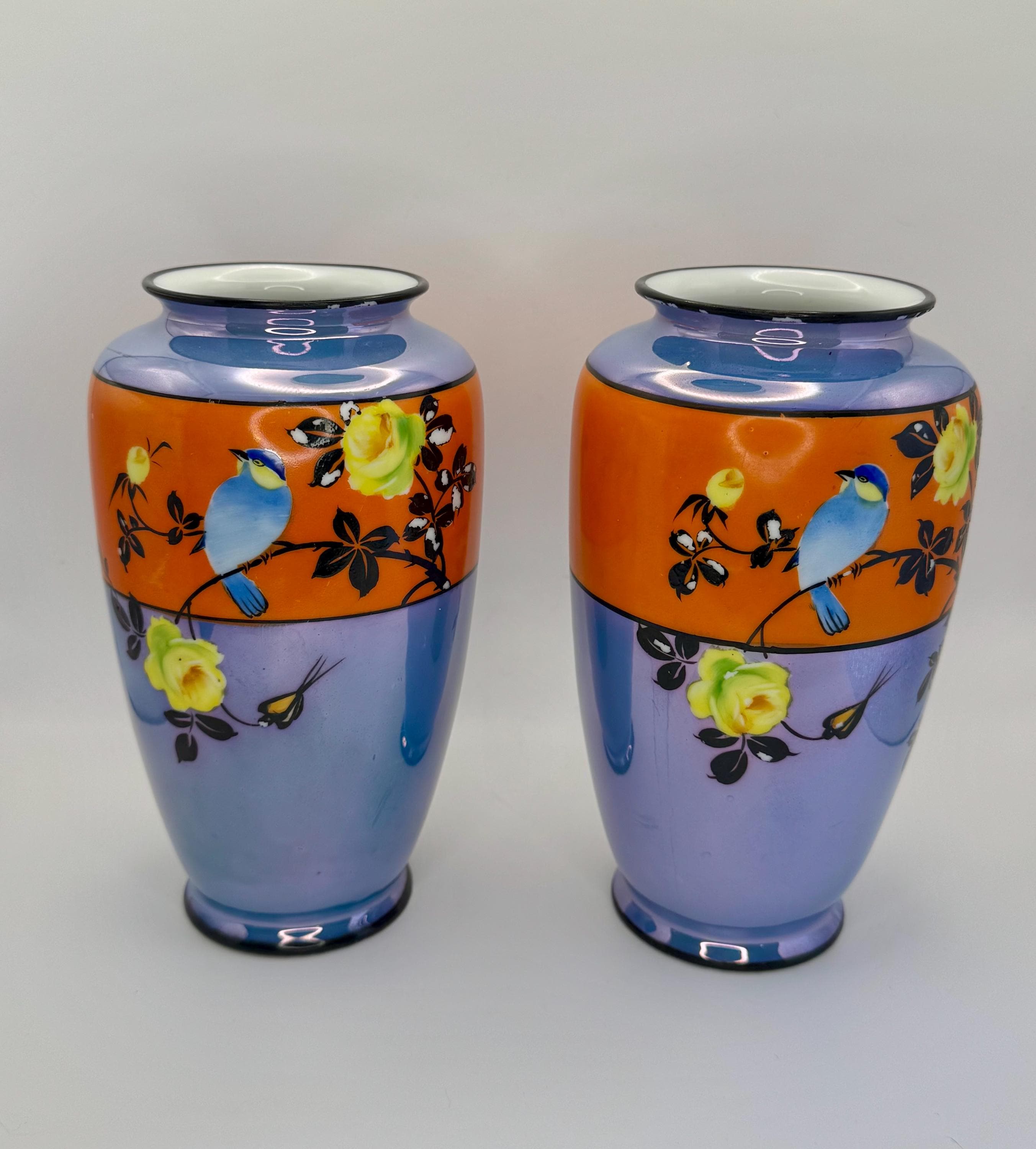 立体花装飾 ラスター彩 フラワーベース 花瓶 日本製ラスター彩花瓶一組 - Etsy 日本