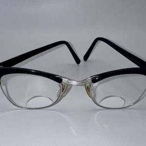 Gafas vintage SRO con montura de polipropileno, color negro, con acabado ojo de gato, de metal, GF 12k 5.5