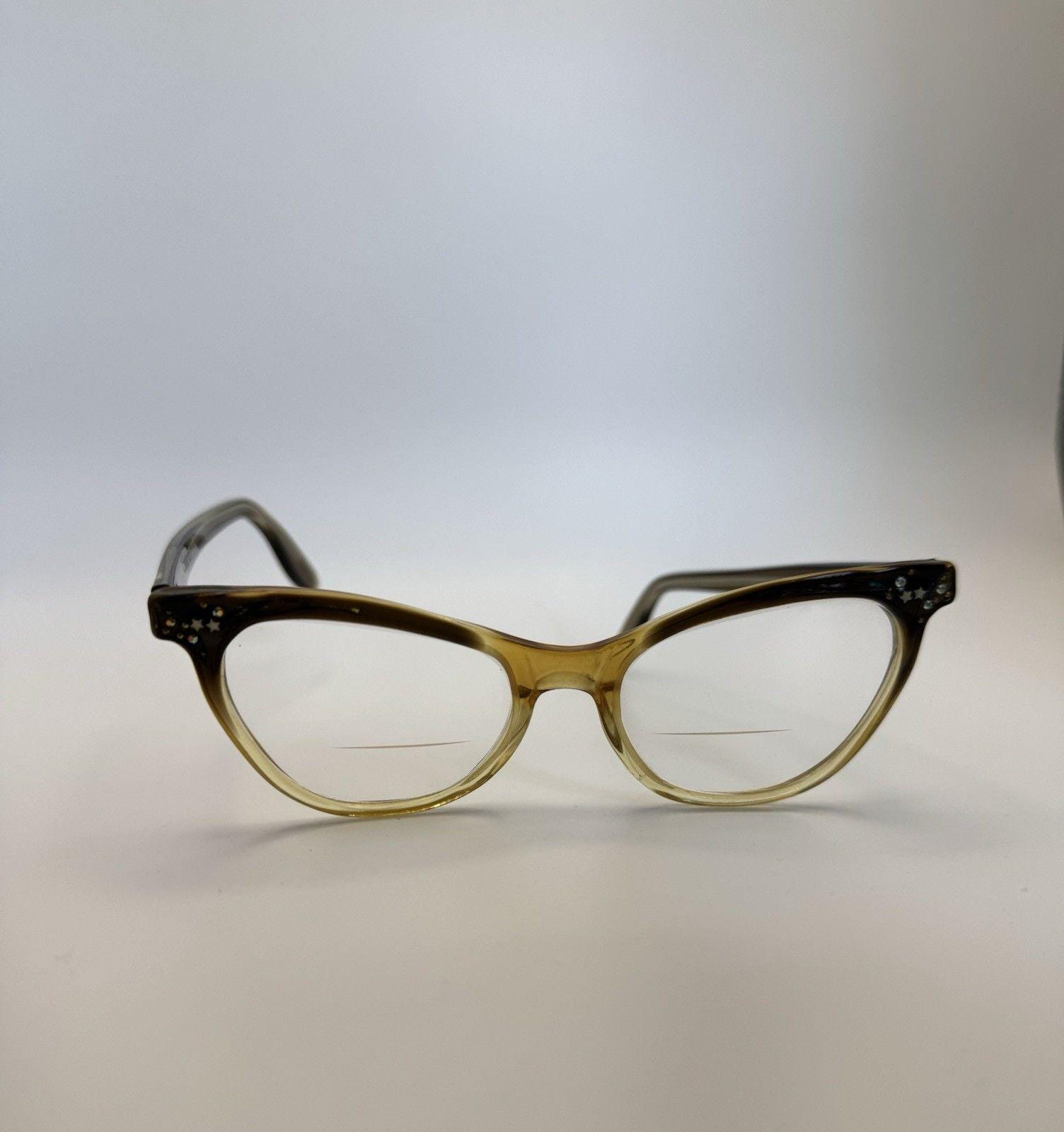 Vintage Swan USA Women Eyeglasses Frame Eyewear Virginia Brown/Clear Glasses Swan Optical Drop Temple Sunglasses – Old Focals main image 2