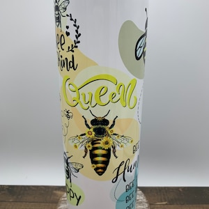 Bee Tumbler, Bee Water Tumbler, Bee Humbler Custom Tumbler, Insulated 20-ounce Tumbler, Stainless Steel Tumbler, Tumbler and Lid