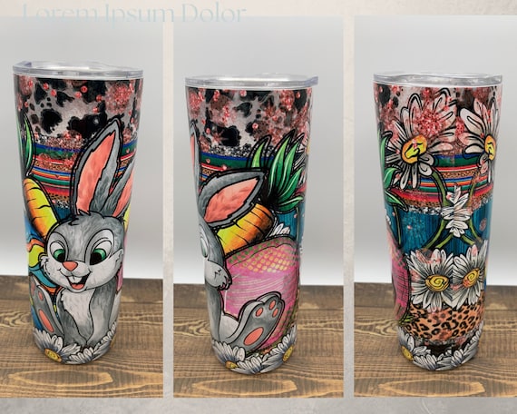 Bunny Tumbler, Rabbit Tumbler, Easter Tumbler, 20-ounce Insulated