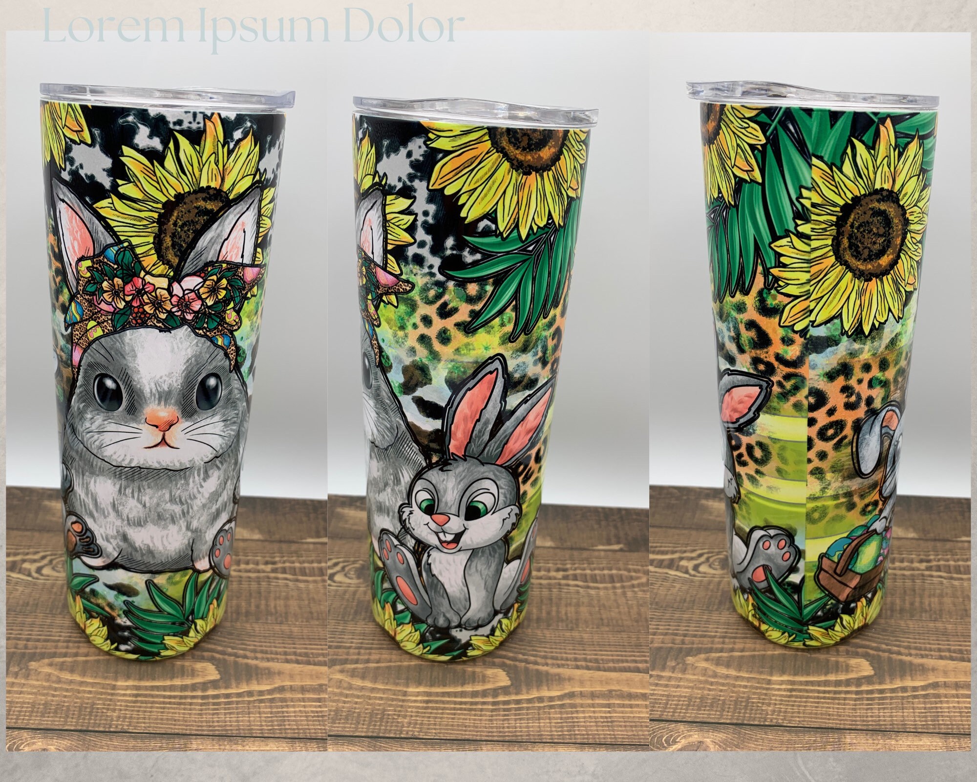 20 oz Insulated Stainless Steel Tumbler Mug Cute Easter Bunny with