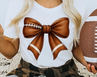 Football Bow PNG: Coquette Game Day Sublimation Design (Digital Download)