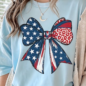 Lazo de coqueta patriótico (Png), lazo de bandera estadounidense (Png), Día de la Independencia (Png), 4 de julio retro, lazo con estampado de leopardo, lazo de EE. UU., lazo rojo, blanco y azul