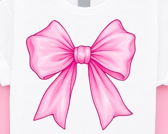 Rosa Coquette Rosett Png: Flickigt Band Sublimeringsdesign (Digital Nedladdning)