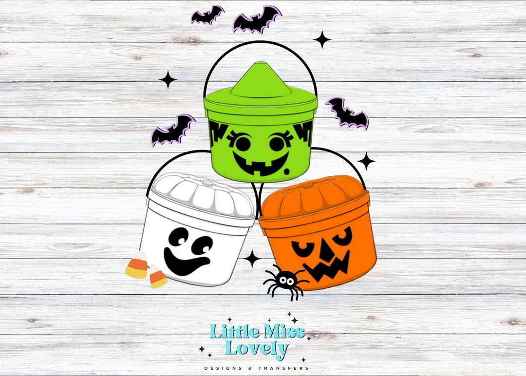 Retro Halloween Bucket PNG: Spooky Treat Buckets (digital Download) - Etsy
